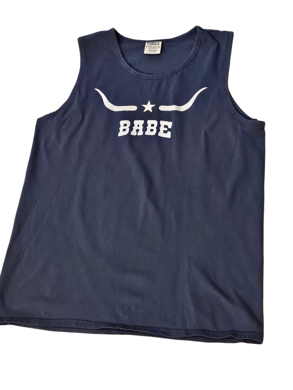 Port & Company BABE Western Longhorn Graphic Tank Blur Size L